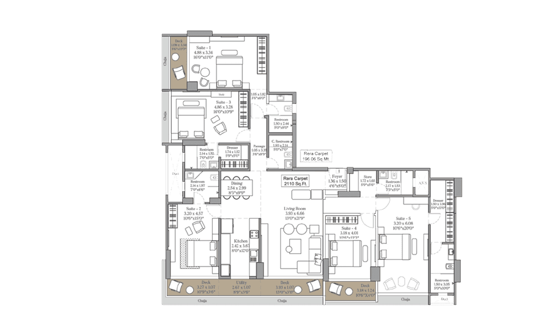 5 BHK plan