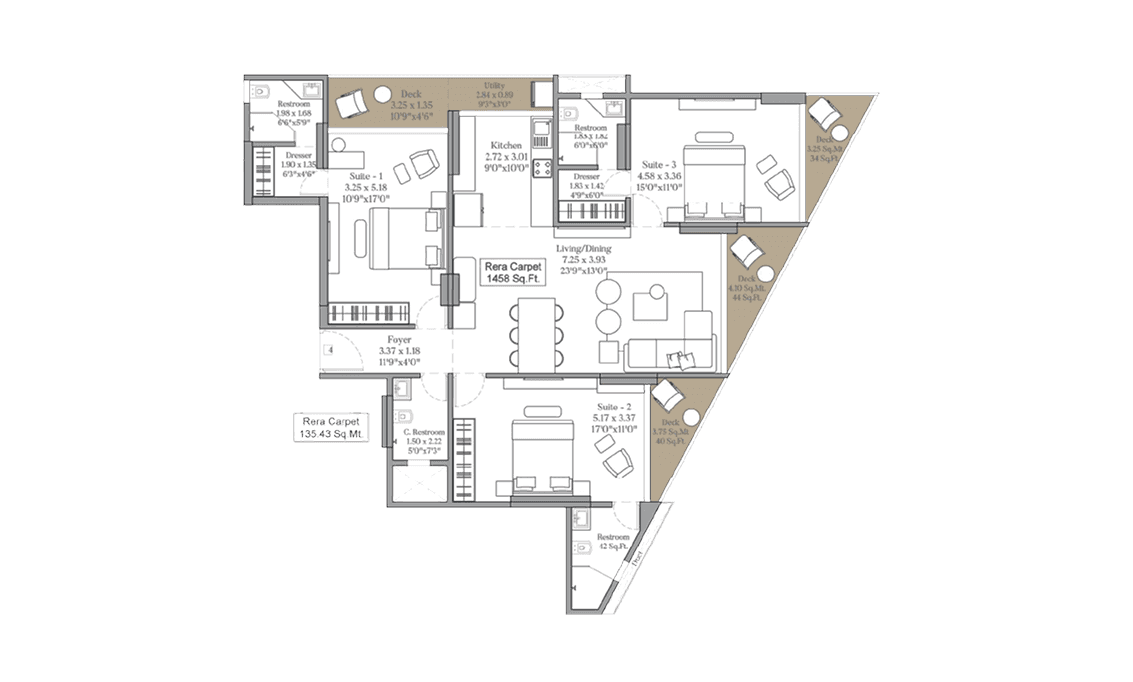3 BHK plan