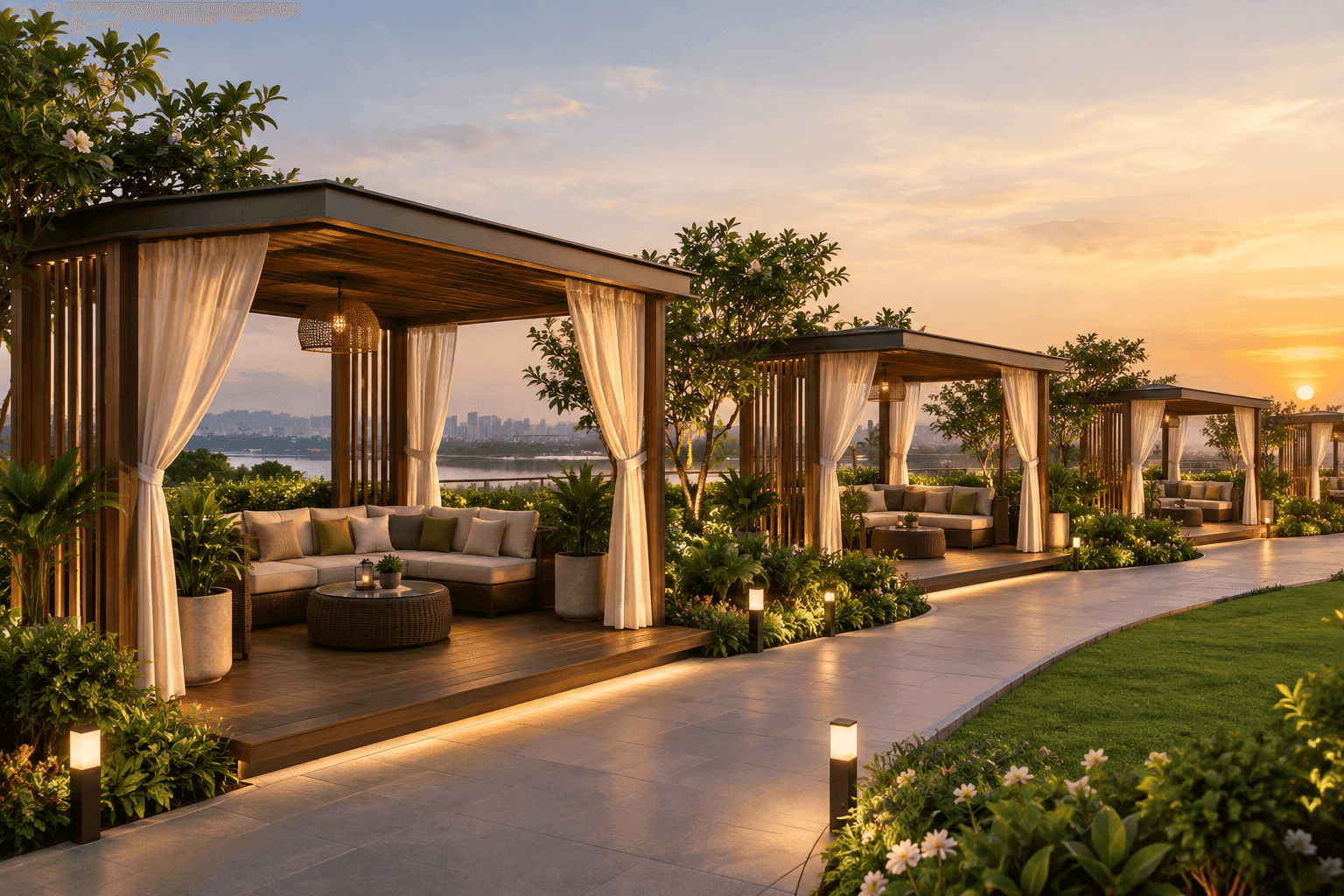 4 Cabanas / Gazebo Seating Area
