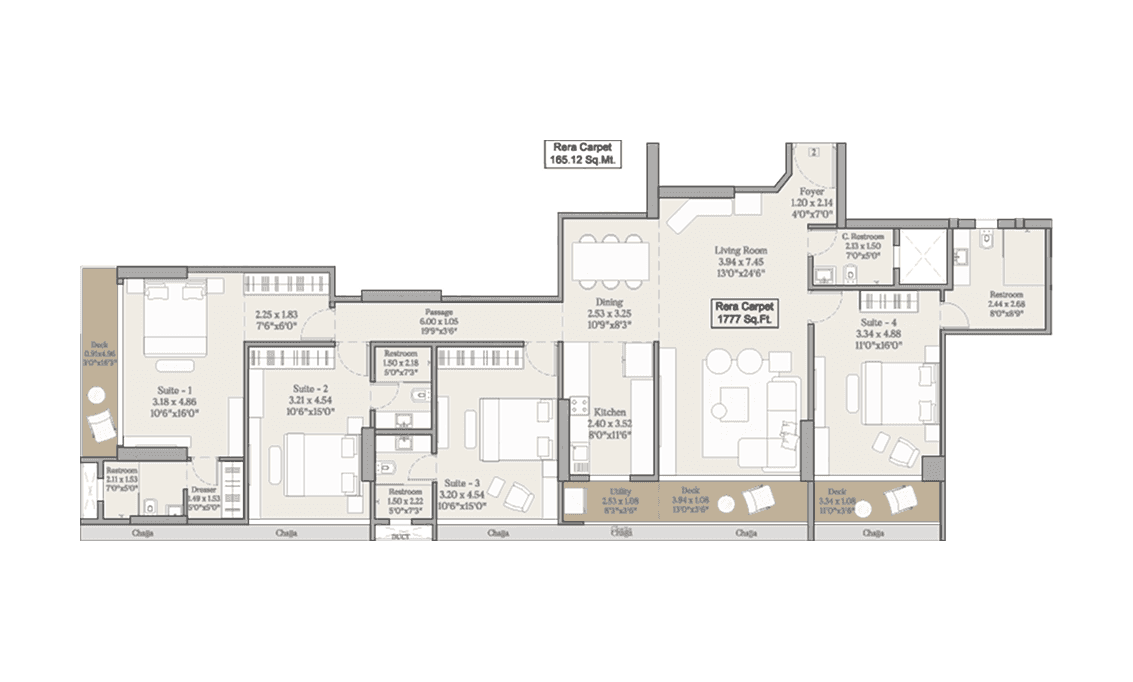 4 BHK plan